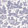 1/24th Campagne Toile - Blue Wallpaper